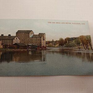VINTAGE Napanee Ontario The Big Mill and River Post Card